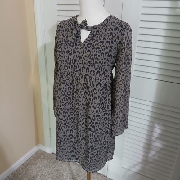 Loft Size XXSP Cheetah Print Empire Waist Mini Dress - Picture 2 of 14